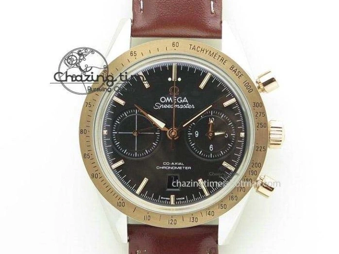 0204 Speedmaster YG RMF Best Edition YG Black Dial on YG Bracelet Lemania HW Durable 7725